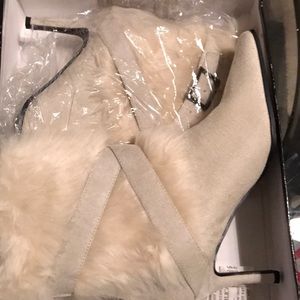 Cream/Winter White Strappy Boots